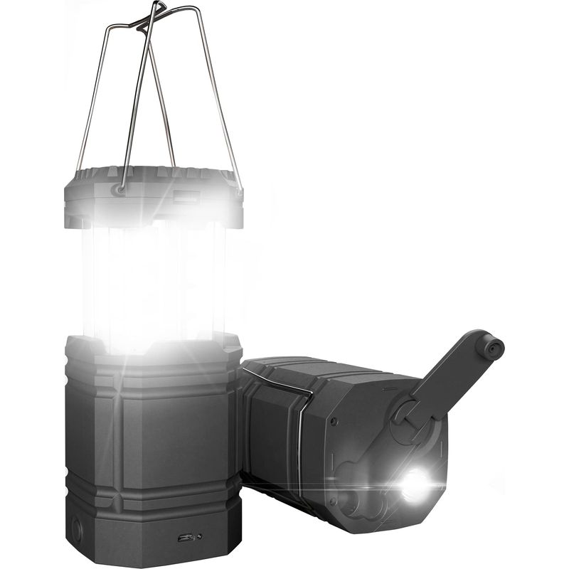 Lanterne Solaire De Camping À Manivelle, Lampe De Poche Led Portable Ultra Lumineuse, Batterie 3000mah Et Autonomie 30-35 H, Charge Port Usb & Etanche Pour L'Extérieur, Lecture, Randonnée, Urgence