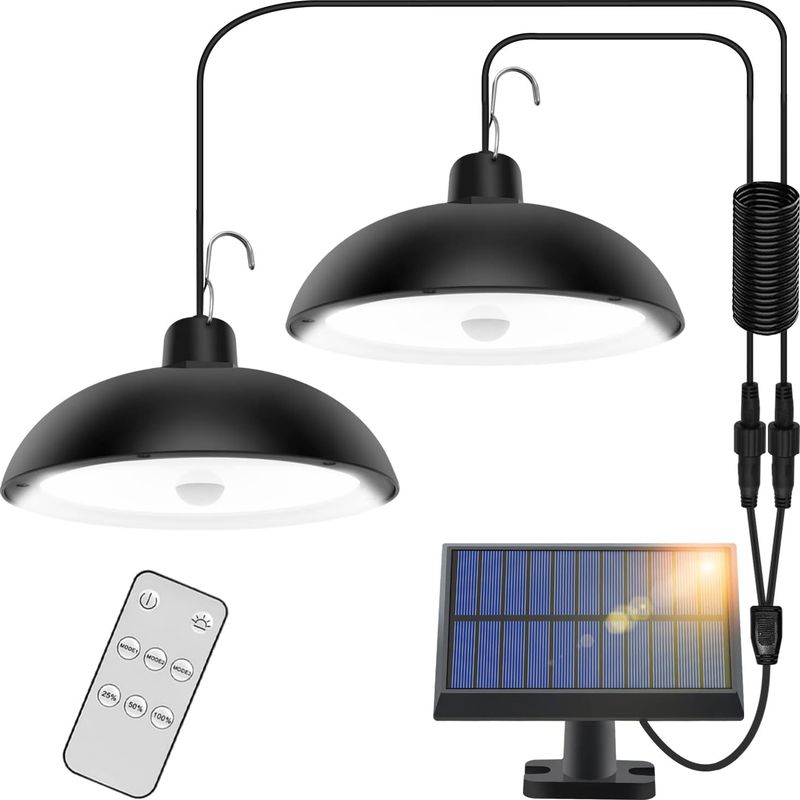 Lampe Solaire Extérieure 78 Led – 4 Modes D'Éclairage Avec Capteur De Mouvement – Panneau Solaire 360° Réglable – Ip65 Étanche