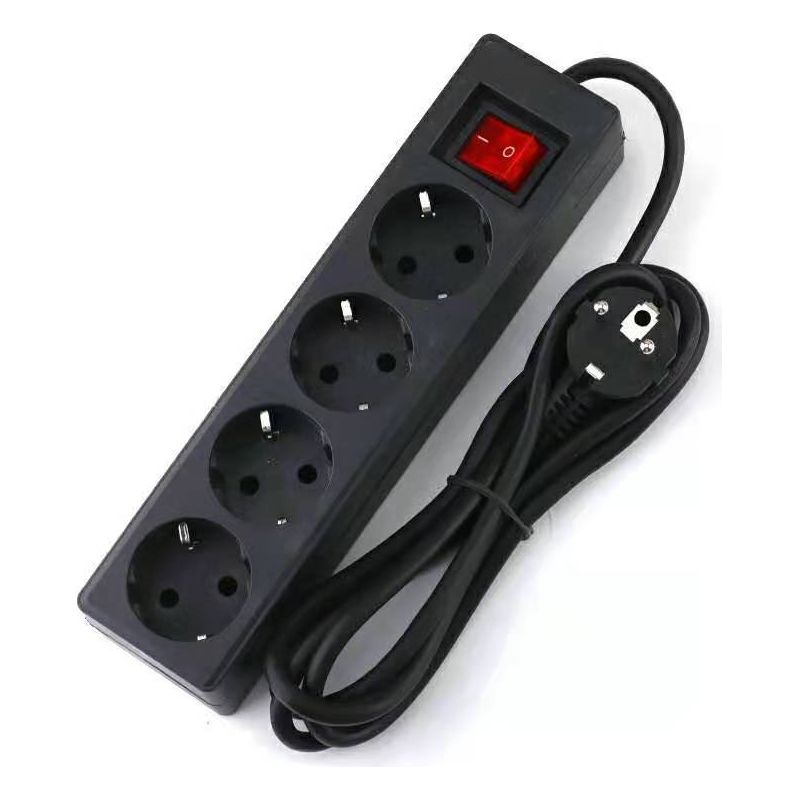 Multiprise 4 Prises 16a 2p Avec Interrupteur – Rallonge 3m 250v – Cuivre Pur – Pvc – 1800w – Pour Espaces Confinés