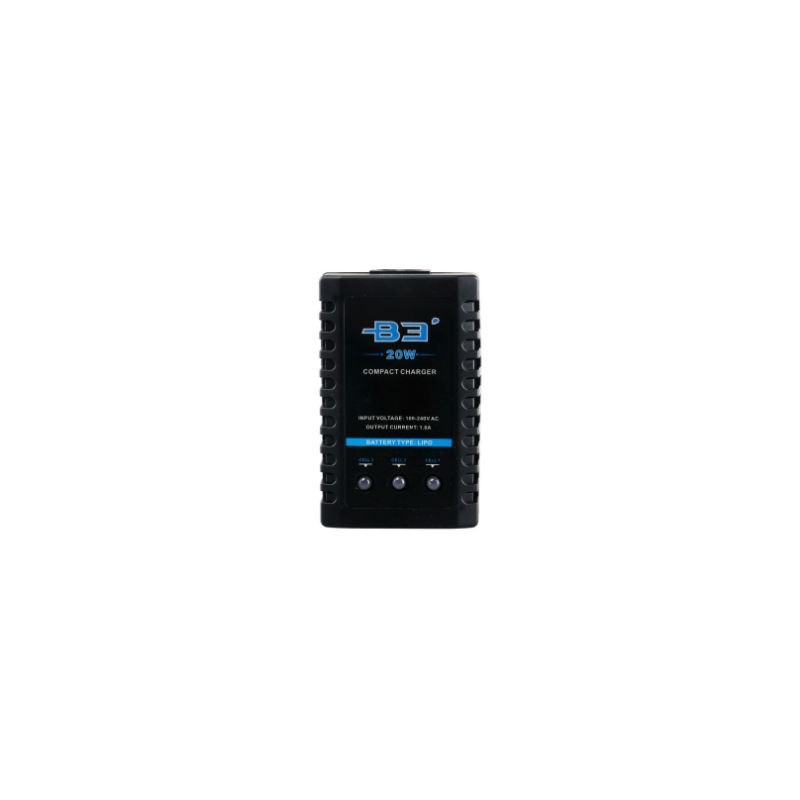 B3 20w 1.6a Pro Balance Charger For 2s 3s 7.4v 11.1v Lithium Lipo Battery Mini Portable Rc Airplane Charger - Black