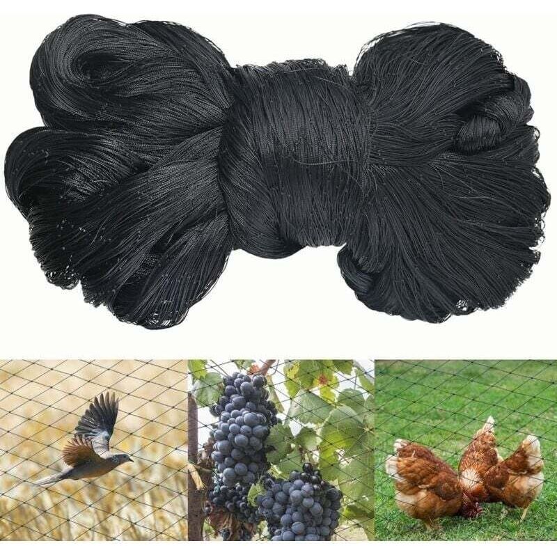 15m X 15m Filet Anti Oiseaux Noir, Filet Oiseaux Robuste, Filet Voliere Poulailler, Filet De Protection Pour Oiseaux, Filet De Protection Les Potager Et Fruits