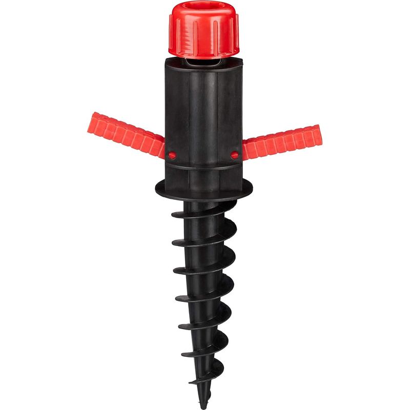 Noir Pied, Porte-parasol, Support À Vis, Douille De Sol, Diamètres 19-32 Mm, Camping, Plage, Rouge