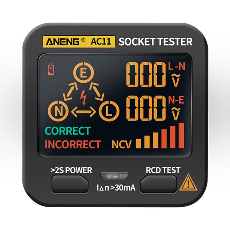 Testeur De Prise De Courant, Testeur De Prise, Détecteur De Disjoncteur Numérique, Détecteur De Tension De Polarité De Circuit Électrique Avec Affichage De Tension, Ac110-250v(eu Plug)