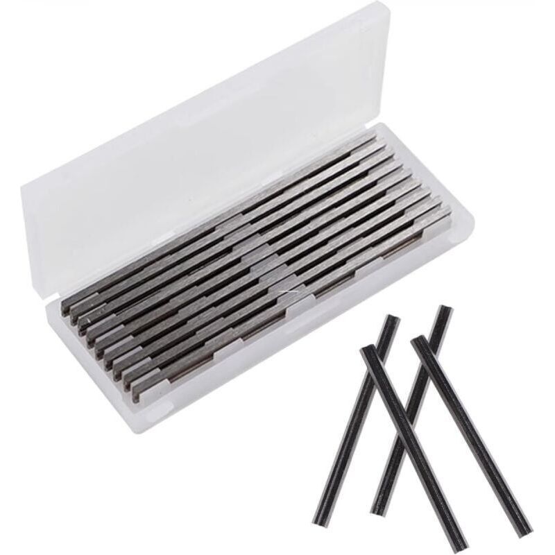 10 Pièces Ensemble De Rabot Electrique Lame, 82mm Raboteuse, Pour Rabot Bosch Hss Lame, 82x5.5x1.2mm, Pour Rabots Makita, Black & Decker, Bosch, Dewalt Et Elu