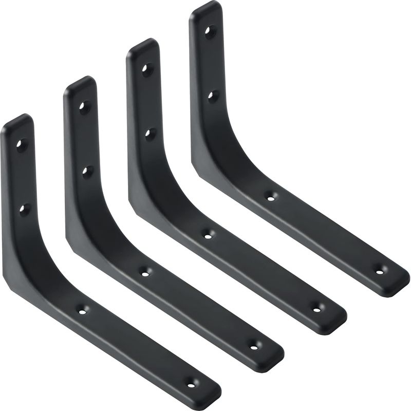Équerre De Fixation Murale 4pcs – Acier Haute Qualité 200mm X 150mm – Charge Lourde Pour Déco Murale Cuisine Industrielle