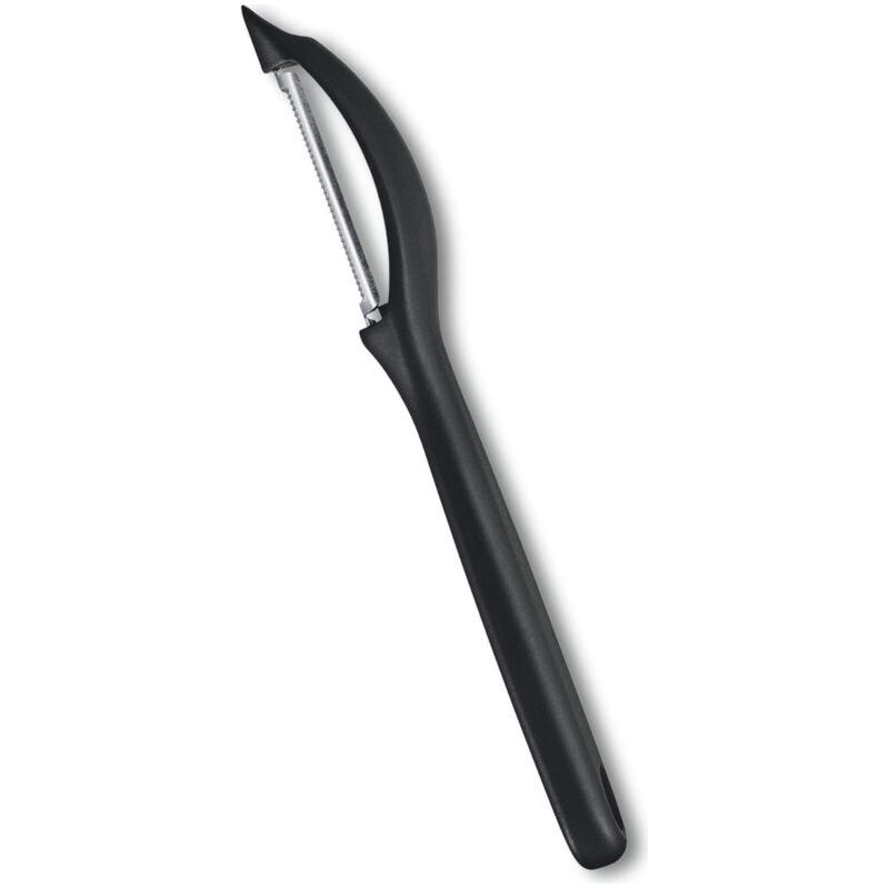 Éplucheur Universel Pour Fruits Et Légumes, Extra Tranchant, Bord Denté, Double Tranchant, Poignée Ergonomique, Noir