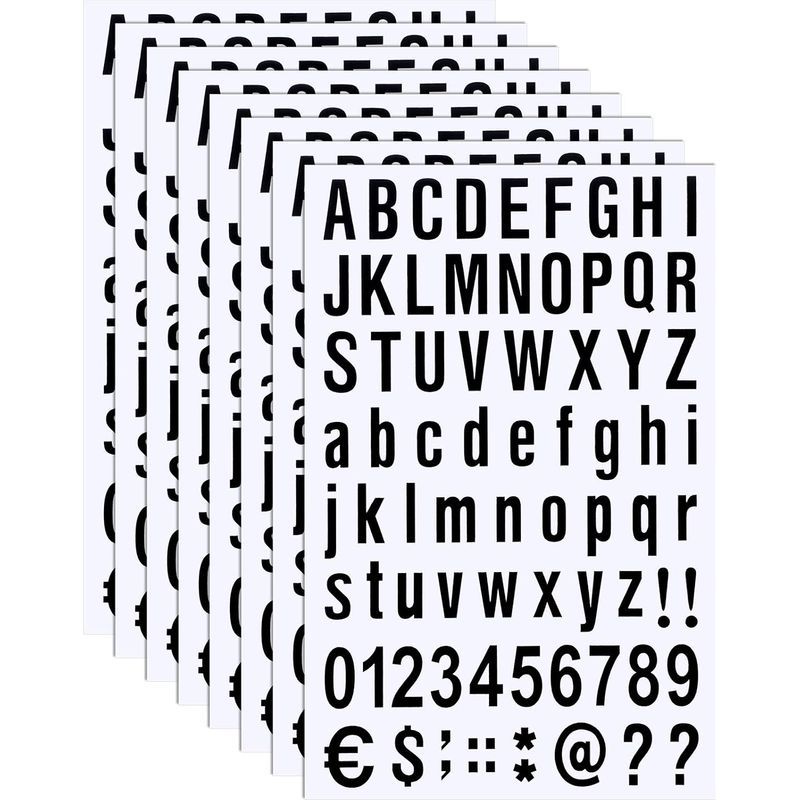 8 Feuilles Kit De Numéros Lettres En Vinyle Auto-adhésif, Autocollant De Numéros De Boîte Aux Lettres Pour Signes, Fenêtre, Porte, Voitures, Numéro D'Adresse (noir, 1 Pouce)