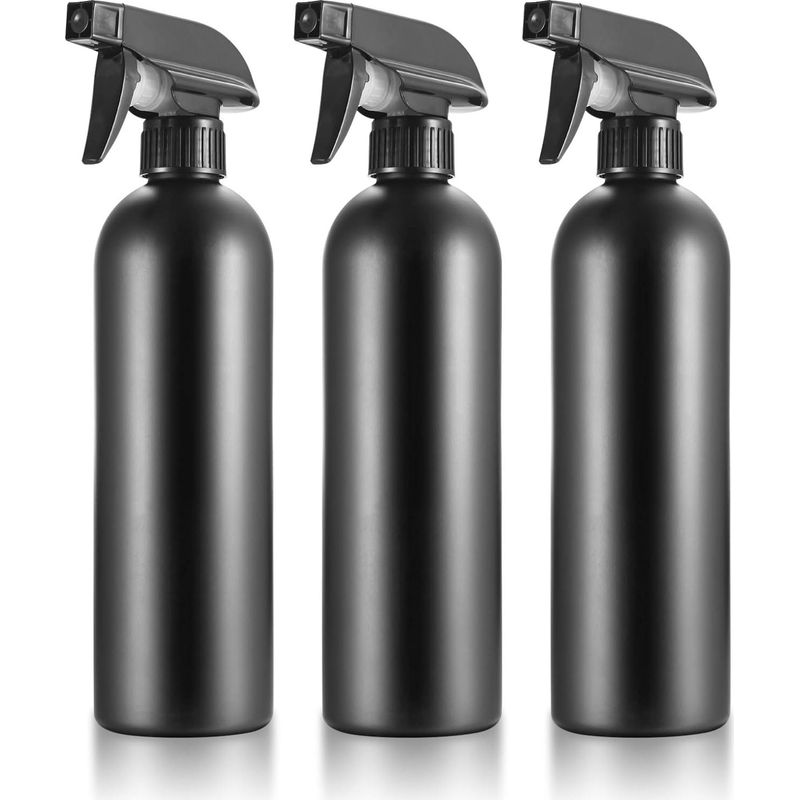 3 Pcs Vaporisateur Vide, Spray Pulvérisateur De Brume, Bouteille De Pulvérisation D'Eau Remplissable, 500ml Flacon Brumisateur Cheveux Pour La Maison Et Le Jardin - Noir