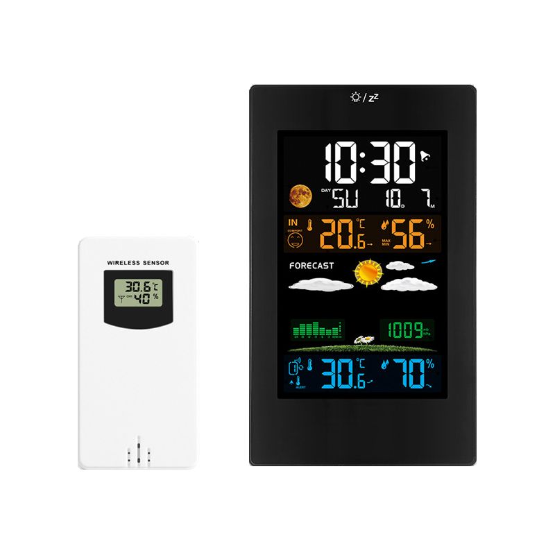 Station Météo Avec Capteur Extérieur, Thermomètre Hygromètre Numérique Intérieur Et Extérieur, Station Météo Sans Fil Avec Température, Humidité, Prévisions Météorologiques, Réveil Et Barométrique