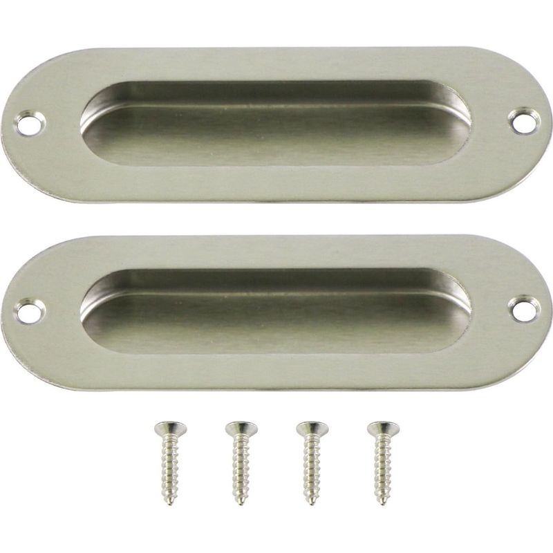 Lot De 2 Pcs Poignées Encastrées Pour Porte Coulissante Inox Sliding Door Handles