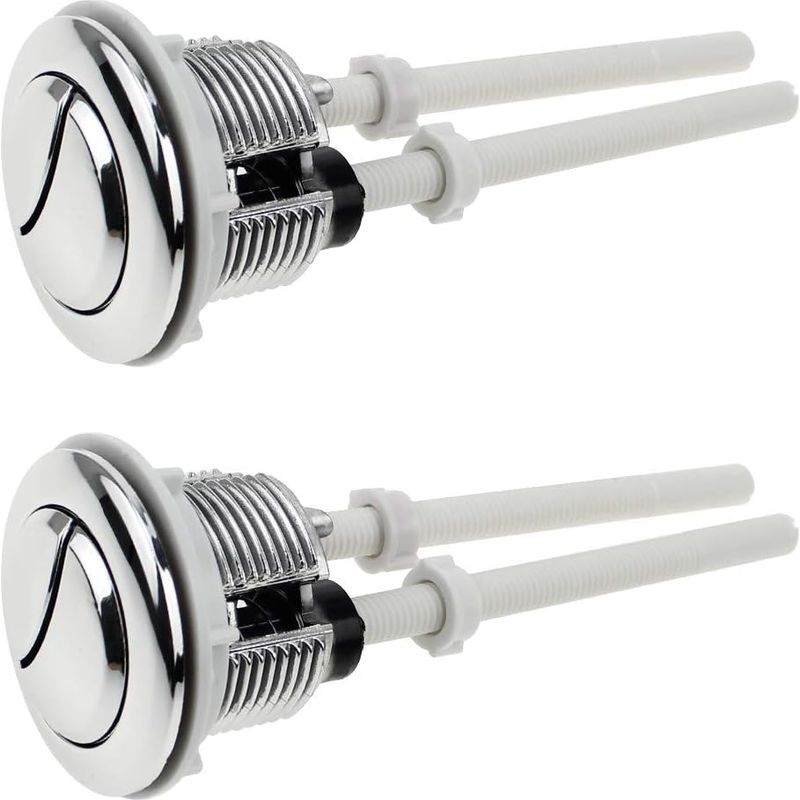 2 Pièces Boutons Poussoirs De Toilette Double Chasse Bouton 38mm Standard Chrome Plaqué Argent Wc Réservoir Boutons