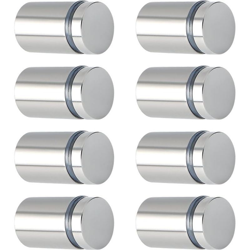 8 Pcs Publicité Vis En Acier Inoxydable Entretoise De Verre Publicitaire Pour Plaques Et Présentoirs De Signe, 19 Mm De Diamètre 25 Mm De Longueur Brossé, Eqs5019-8p