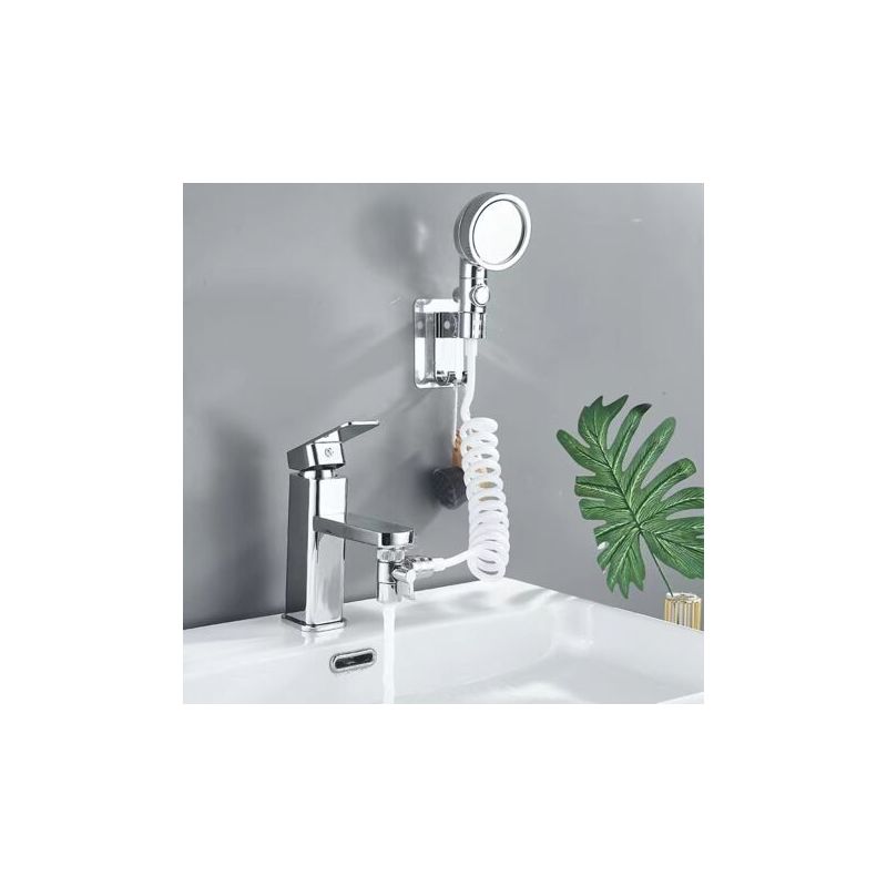 Douchette De Lavabo Extensible 1,5m – 3 Modes De Douche (massage, Pluie, Mixte) – Installation Sans Perçage – Abs Chromé Et Inoxydable