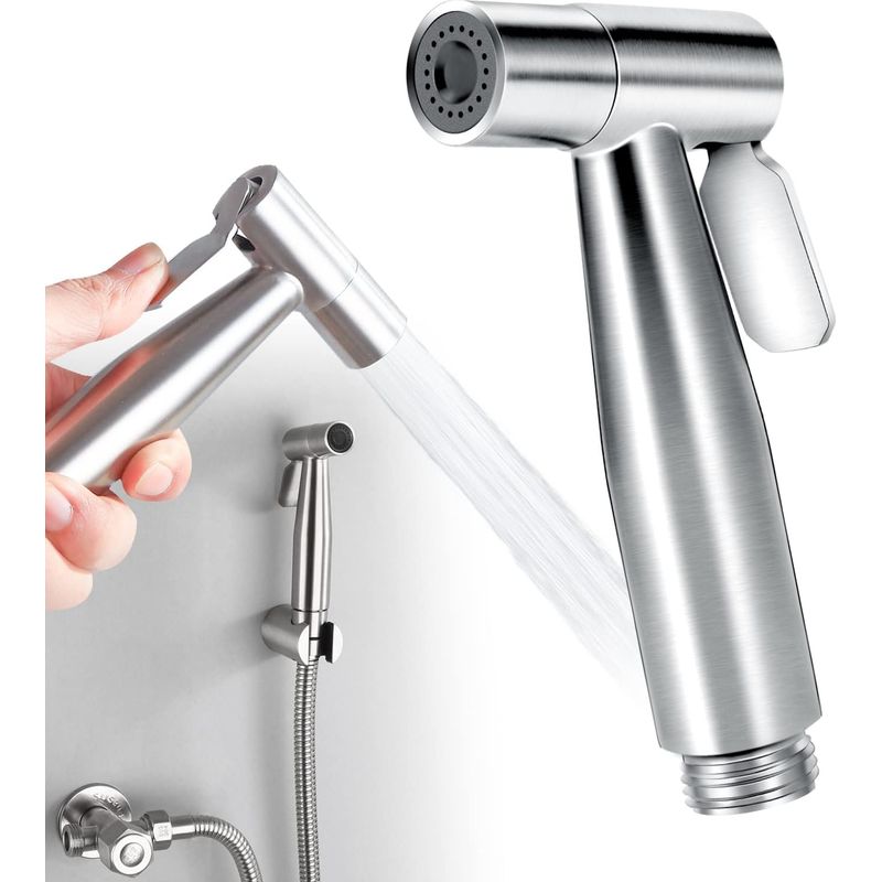 Douchette Toilette En Acier Inoxydable 304 – Pression D'Eau Réglable – Installation Sans Outil – Pour Nettoyage Efficace Et Lavage D'Animaux