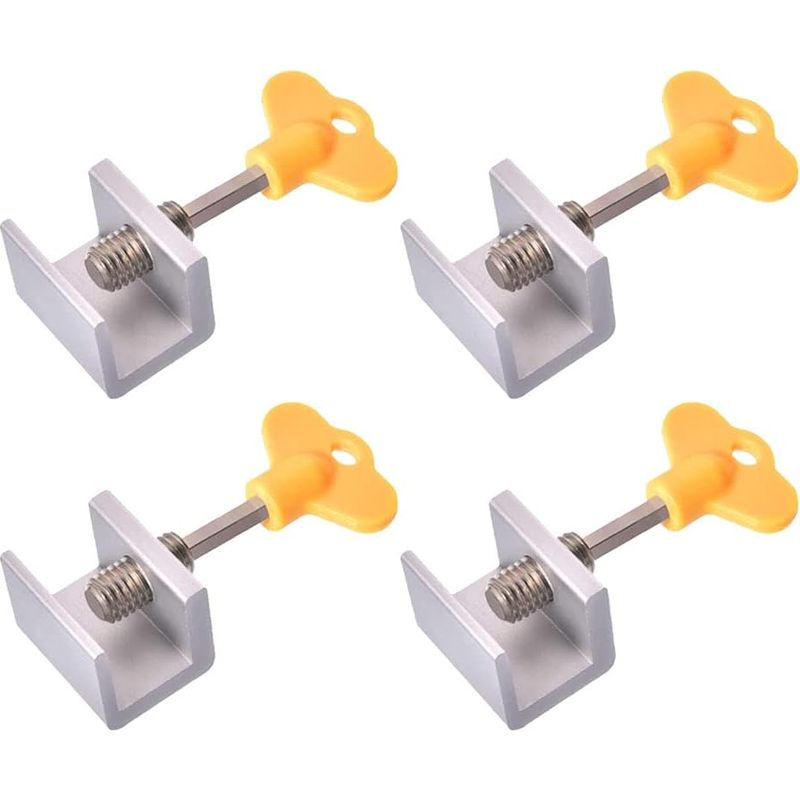 Serrure Fenetre Coulissante 4 Pièces Bloque Porte Coulissante Verrou Fenêtre Réglable Bloque-portes Coulissantes Réglables Alliage D'Aluminium Verrou Porte Coulissante Securité Fenetre