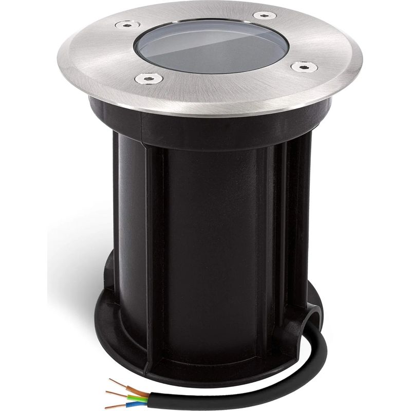 Boru Spot Encastrable Au Sol Rond Pour Gu10 - Aspect Brossé - Câble Ip67 Préinstallé，ø 110mm 130mm（ampoule Non Incluse）
