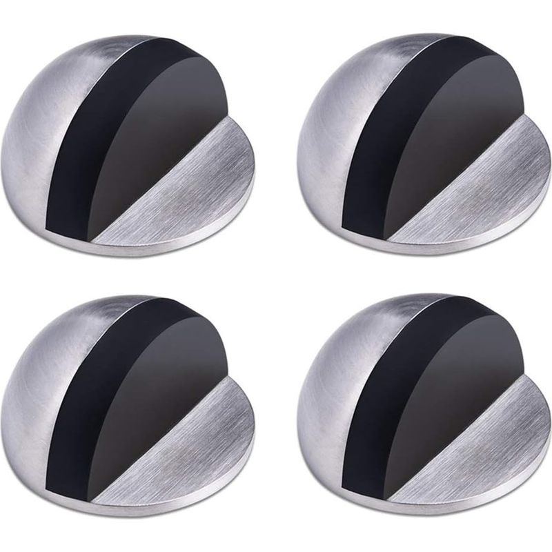 Butée De Porte En Acier Inoxydable Et Caoutchouc – Installation Sans Perçage – Lot De 4 Pièces – Résistance Antirouille Et Corrosion