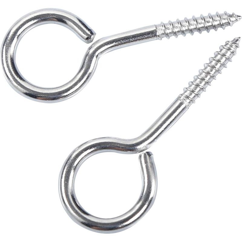 M4 50 Piton À Visser Anneau En Acier Inoxydable 304 Vis Mouton Oeil Rond Auto Taraudeuse Anneau À Bague Avec Attache Porte Loquet Boucle 10 Pcs+ 10 Tubes D'Expansion En Plastique