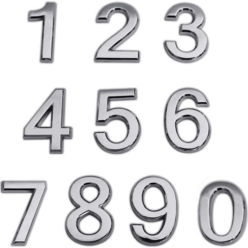 Chiffres Adhésifs Pour Boîte Aux Lettres 0 À 9 – Matériau Plastique Abs – Taille 5 Cm X 3 Cm – Pour Surfaces Lisses Et Sèches