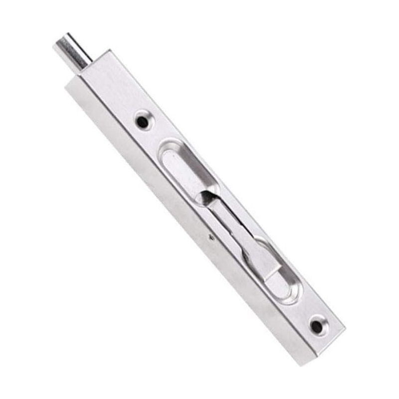 Verrou Coulissant En Acier Inoxydable 200mm – Finition Brossée – Pour Portes En Bois Et Composites – Sécurité Renforcée