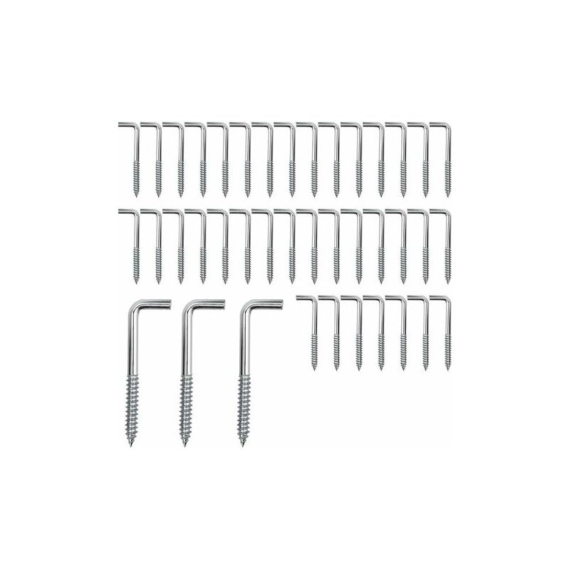 Lot De 40 Crochets À Visser 15mm – Acier Galvanisé Pour Bois – Charge Max 10kg – Installation Rapide Dans Environnements Humides
