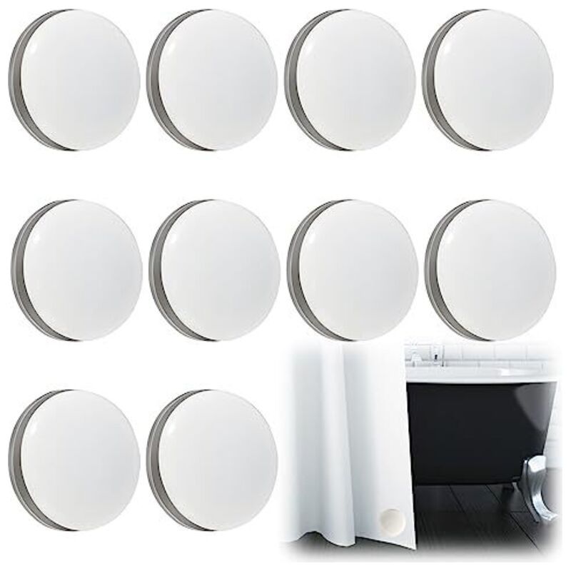 Poids De Rideau Magnétique, 10 Pièces Poids Magnetique Ronds, Poids Du Rideau De Douche Nappe Poids Aimant Nappe Solide Pour Rideau Nappe De Rideau De Douche