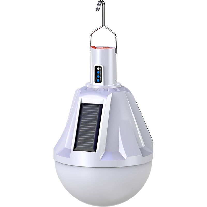 Lampe Solaire Led Rechargeable Par Usb – Étanche Avec Télécommande – 1000 Lumens – Crochet En Métal Pour Extérieur