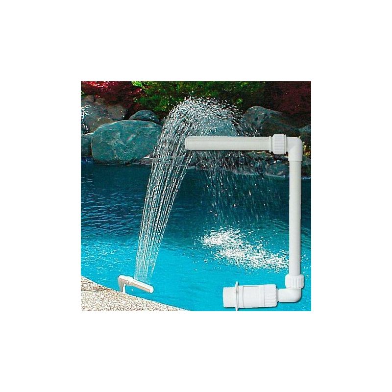Fontaine De Piscine En Plastique Pvc – Cascade Réglable Pour Bassins – Raccords Standards 1-1/2' – Installation Rapide En 5 Minutes