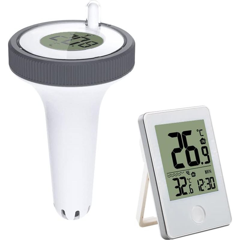 Thermomètre De Piscine Électronique Sans Fil – Indice D'Étanchéité Ipx7 – Plage De -40℃ À +70℃ – Affichage Lcd Avec Enregistrement Max/min