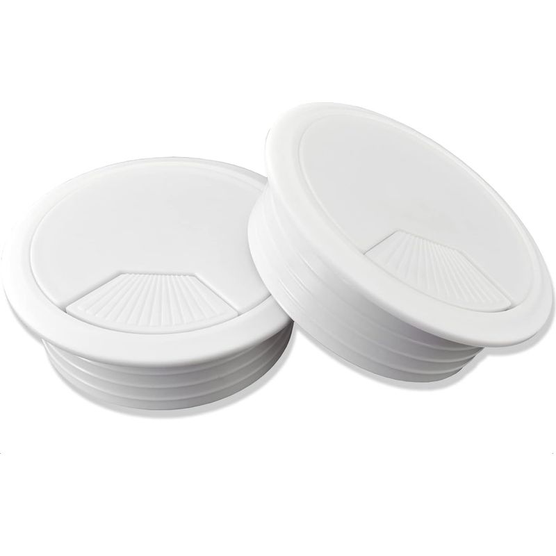 Lot De 2 Passe-câbles Bureau Ø 60mm Blanc – Gestion Câbles Pc Gamer – Design Moderne Pour Espaces De Travail – Installation Facile 1000 Pcs