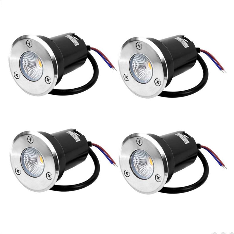 Spot Encastrable Extérieur Sol 5w – Acier Inoxydable Rond Blanc – Ip67 – Charge Jusqu'à 800 Kg – 12v-24v Dc – Ø 6,5 Cm