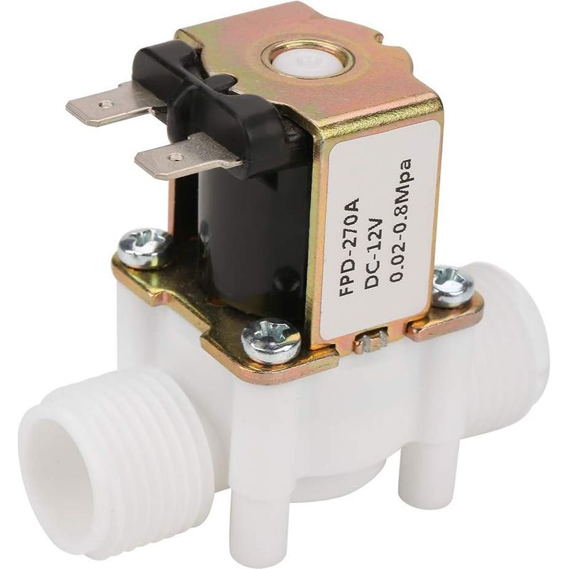 Électrovanne, Dc 12v G1/2 "nc Électrovanne D'entrée D'eau En Plastique 0,02-0,8 Mpa Électrovanne Électrique Normalement Fermée