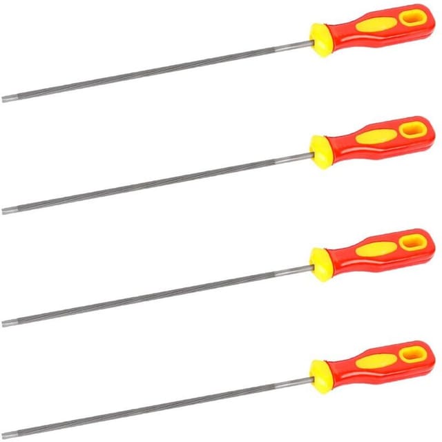 Set mit 4 runden Kettensägen-Schärffeilen für Kettensägen, 275 x 4 mm
