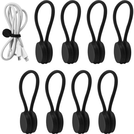Set Mit 11 Verstellbaren Magnetischen Kabelclips, Silikon-kabelhaltern Zum Ordnen Und Gruppieren Von Kabeln, Kopfhörerkabeln, Kabeln Und Ladegeräten