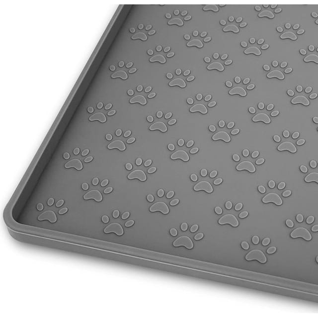 Hunde- Und Katzen-platzset, Auslaufsicher, Geeignet Für Kleine, Mittlere Und Große Haustiere, 48 X 30 Cm, Grau, Silikon