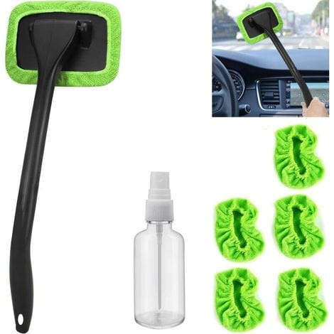 Autoscheibenreinigungswerkzeug, Scheibenreiniger Mit 5 Waschbaren Und Wiederverwendbaren Mikrofaserpads Und Abnehmbarem Griff Für Autoscheibenwischer (grün)