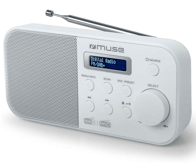 Weißes digitales tragbares radio Muse M-109DBW