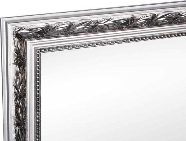 Mirrors And More - Barock Wandspiegel tanja 50x150 Ganzkörperspiegel mit Holzrahmen Silber