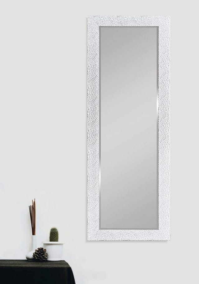 Mirrors And More - Wandspiegel vicky Ganzkörperspiegel mit Rahmen Silber Weiß 50x150 cm