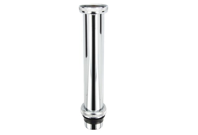 Tecuro - Tauchrohr Bördelrohr ø 32 x 200 mm mit 2 x Überwurfmutter und Flach- u. Keildichtung, Edelstahl verchromt