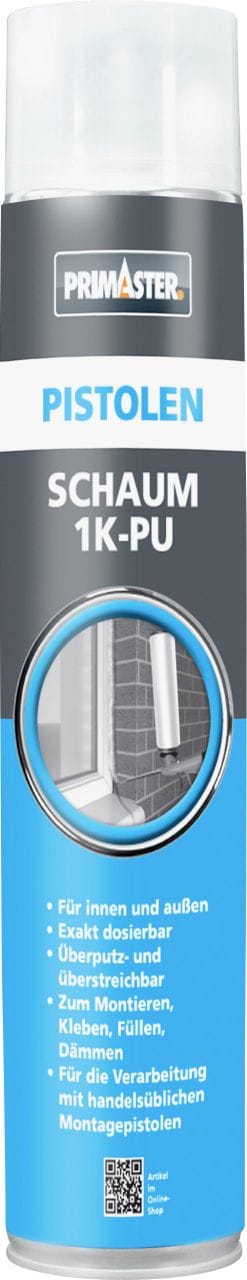 Primaster - Pistolen Schaum 1K-PU 750ml Montage- Füll- Dämm- Klebschaum Wasserfest
