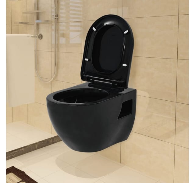 Wand-WC Keramik Schwarz Vidaxl Schwarz