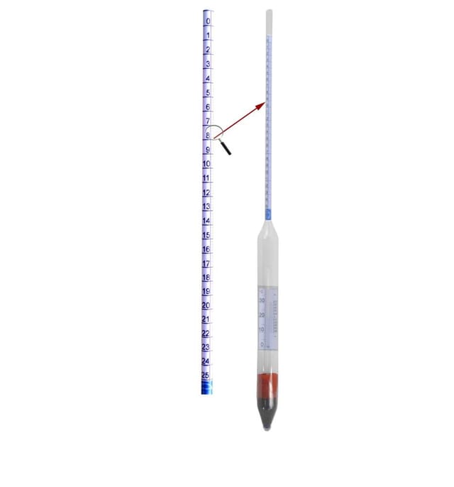Saccharometer 0 - 25 % mas. Wein- und Obstverarbeitung