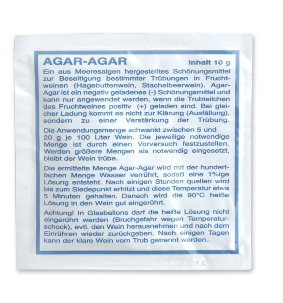 Agar-Agar 10 g Wein- und Obstverarbeitung