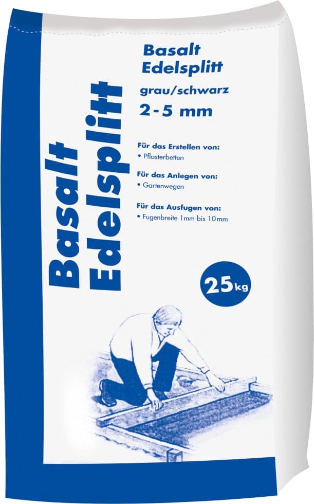 Silex - Edelsplitt Basalt 2 - 5 mm grau/schwarz 25 kg Kies & Splitt