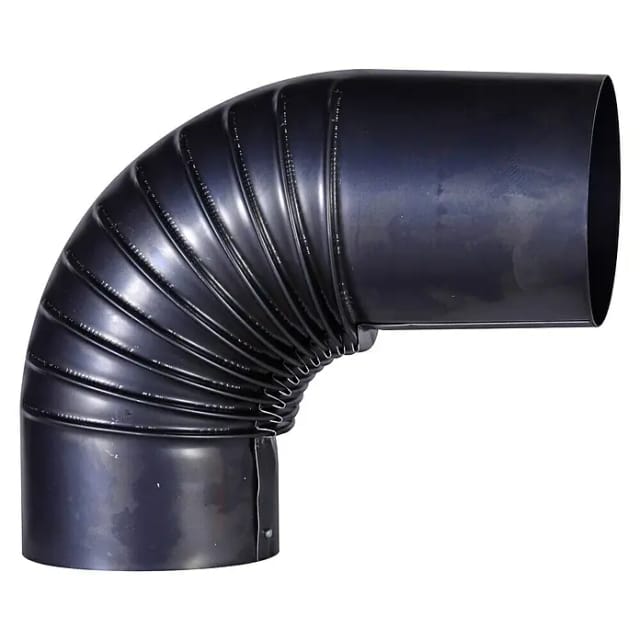 Firefix - Ofenrohrbogen 90° ø 120mm mit Verlängerung gebläut Rohr Bogen Ofen Kamin