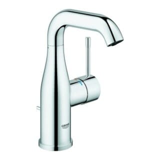 Grohe - Essence 1-Loch-Einhand-Waschtischbatterie M-Size, Chrom, Zugstangen-Garnitur, schwenkbarer Auslauf, 5l/min