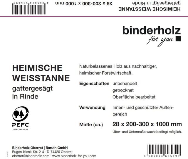 Weitere - Massivholzbrett Weißtanne mit Baumkante 100 x 24 - 30 cm, 28 mm Arbeitsplatten
