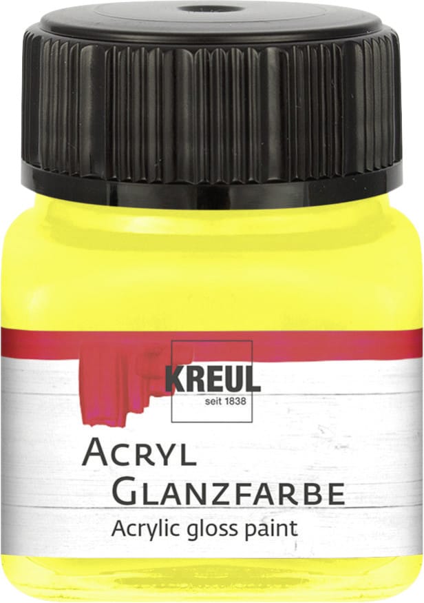 Acryl Glanzfarbe gelb 20 ml Verzierfarbe - Kreul