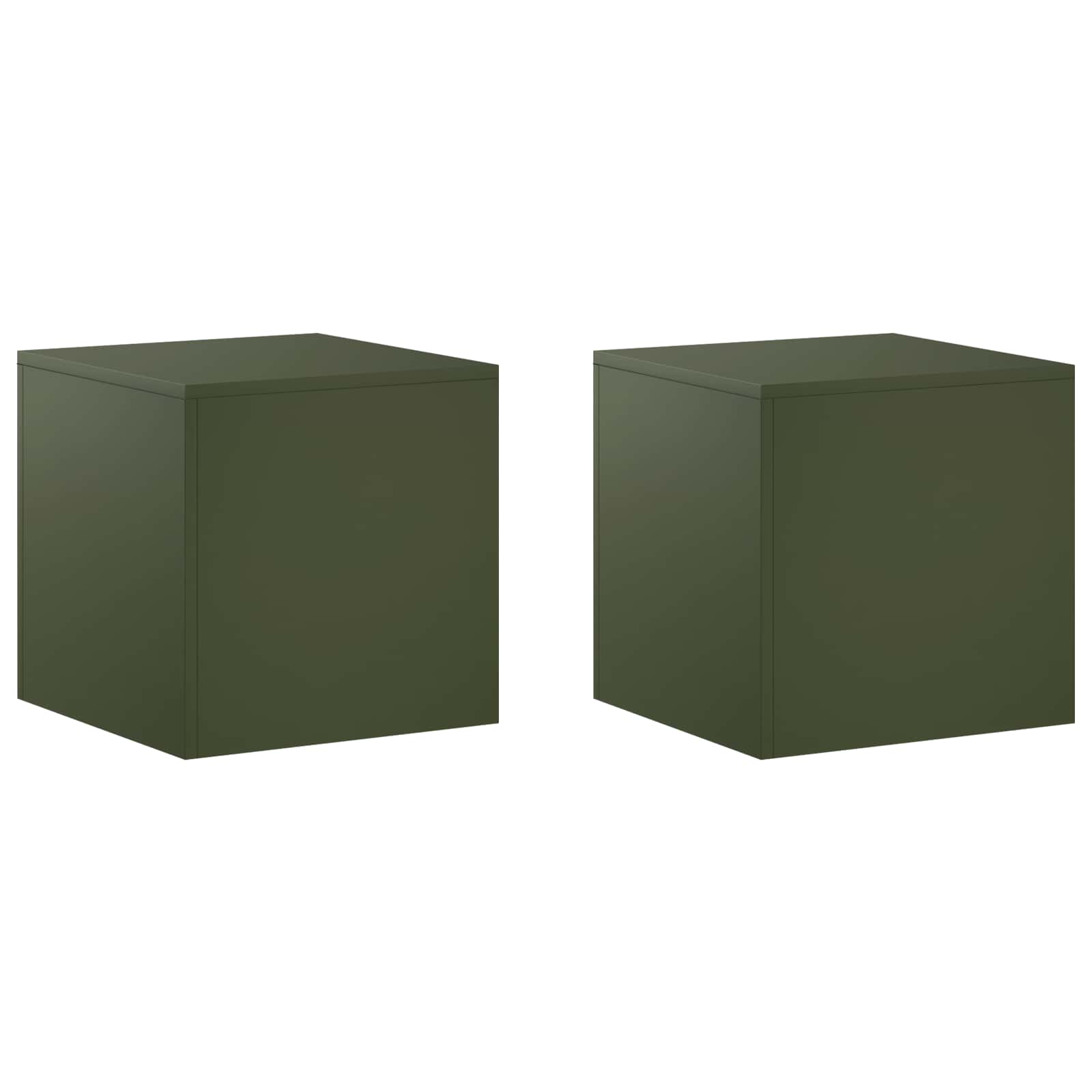 Pflanzenständer 2 Pcs Olivgrün 40 X 40 X 40 Cm Stahl Vidaxl
